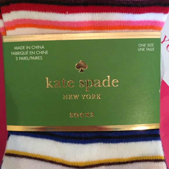 ⬇️⬇️ Kate Spade Multicolored Socks 3-Pack NWT - Picture 5 of 8